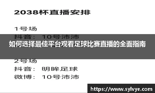 如何选择最佳平台观看足球比赛直播的全面指南